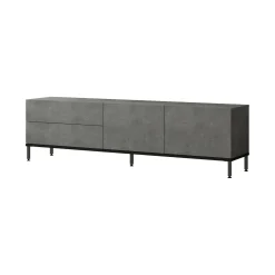 Mobile porta TV Basyang, 170x36h46 cm, Argento e Nero<Dmora Store
