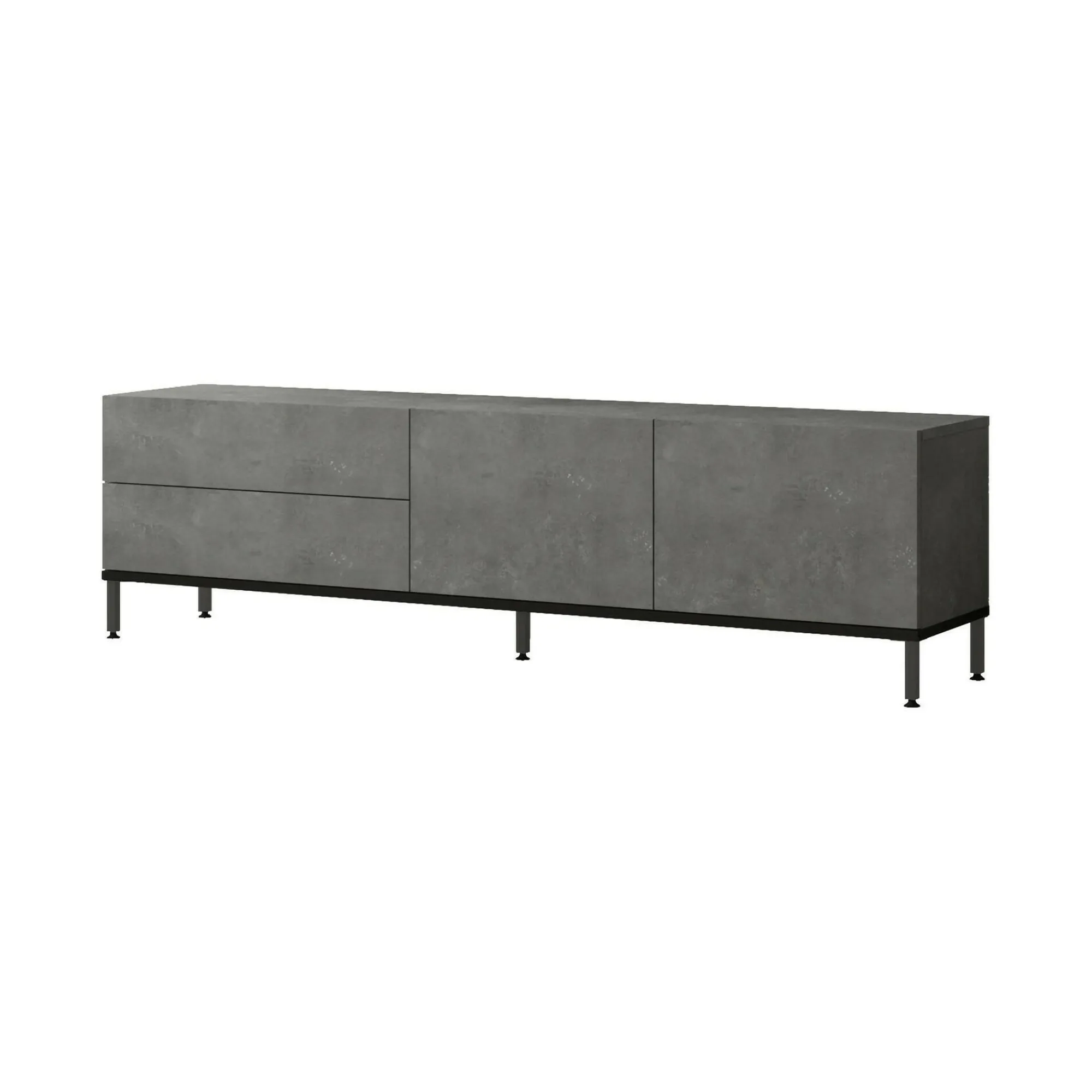Mobile porta TV Basyang, 170x36h46 cm, Argento e Nero<Dmora Store