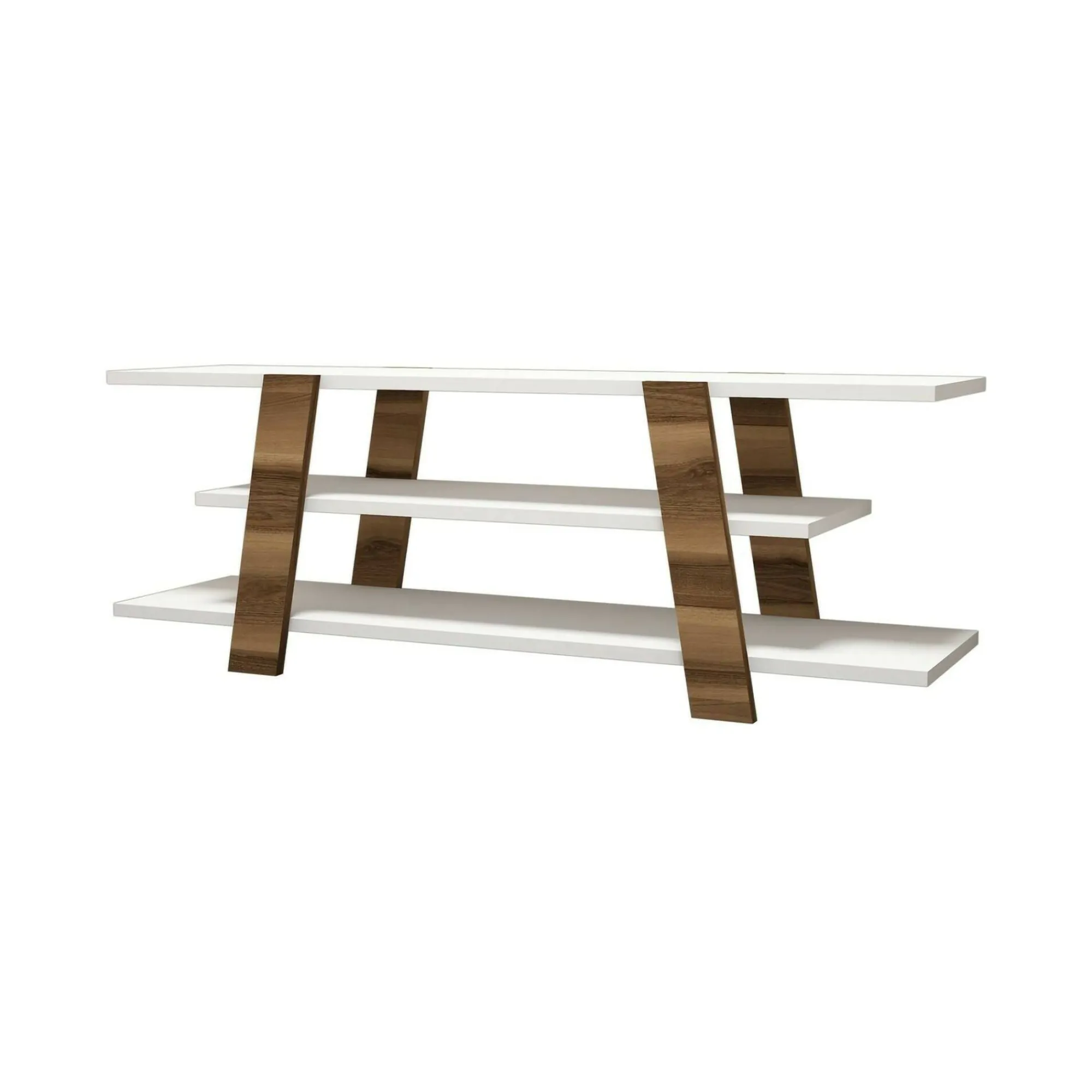 Mobile porta TV Bellagio, 120x34h42 cm, Noce e Bianco<Dmora Store