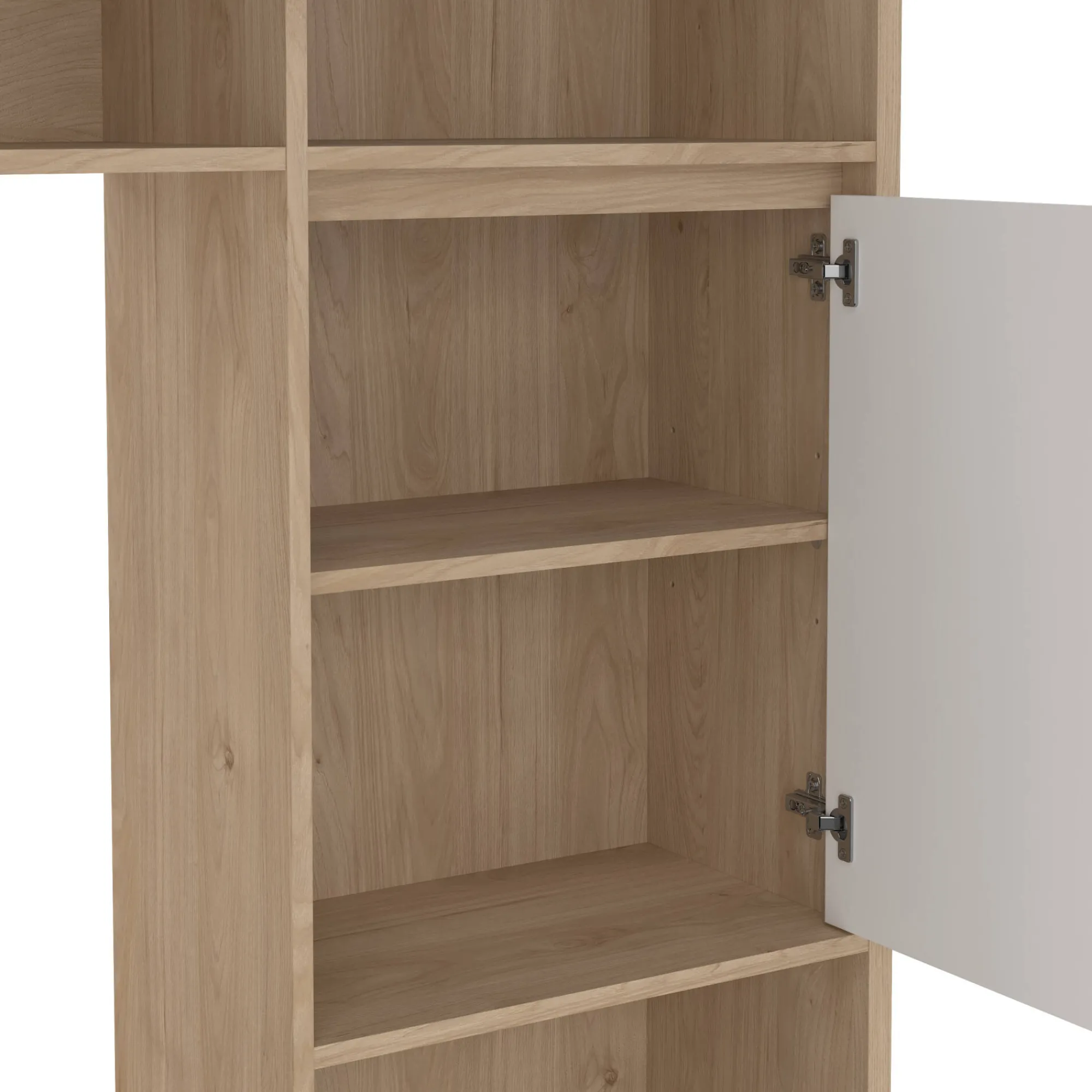 Mobile porta TV Calabria, 48x209 h183 cm, Rovere e Bianco<Dmora Fashion