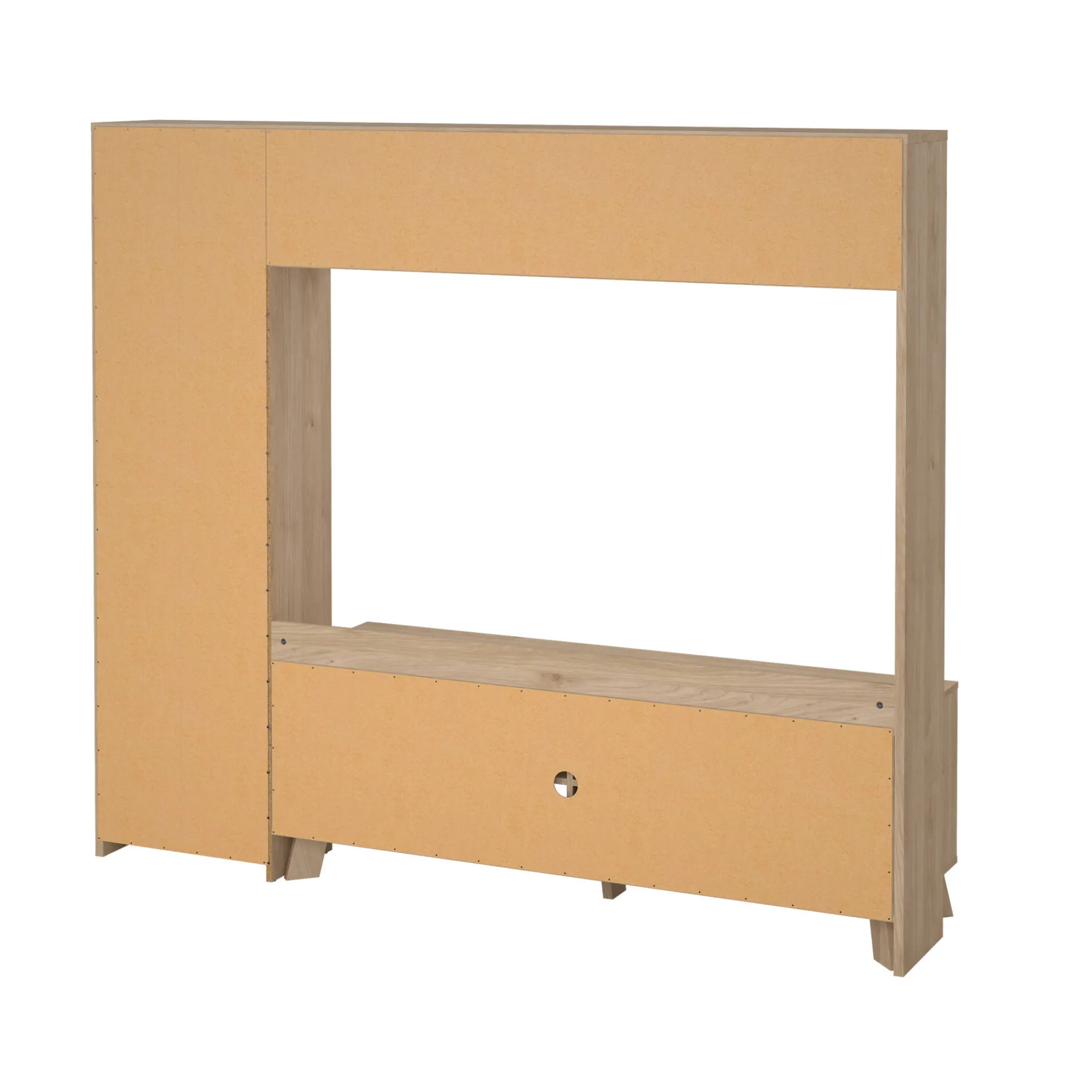 Mobile porta TV Calabria, 48x209 h183 cm, Rovere e Bianco<Dmora Fashion