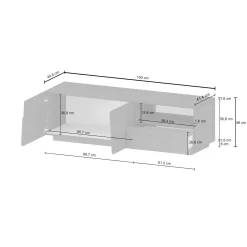 Mobile porta TV Cecia, 150x44h46 cm, lucido<Dmora Sale