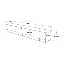 Mobile porta TV Compasso, 180x32h29 cm,<Dmora Best