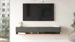 Mobile porta TV Compasso, 180x32h29 cm, Quercia e Antracite<Dmora Cheap