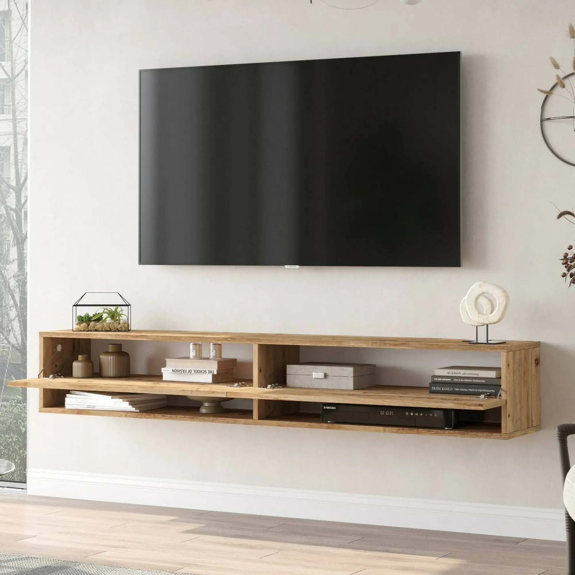 Mobile porta TV Compasso, 180x32h29 cm,<Dmora Best