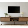 Mobile porta TV Corinna, Noce e Nero, 180x40h50 cm<Dmora Cheap