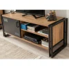 Mobile porta TV Cyprien, Quercia e Nero, 130x45h50 cm<Dmora Best Sale