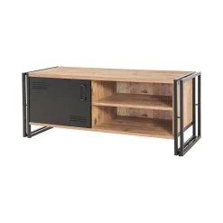 Mobile porta TV Cyprien, Quercia e Nero, 130x45h50 cm<Dmora Best Sale