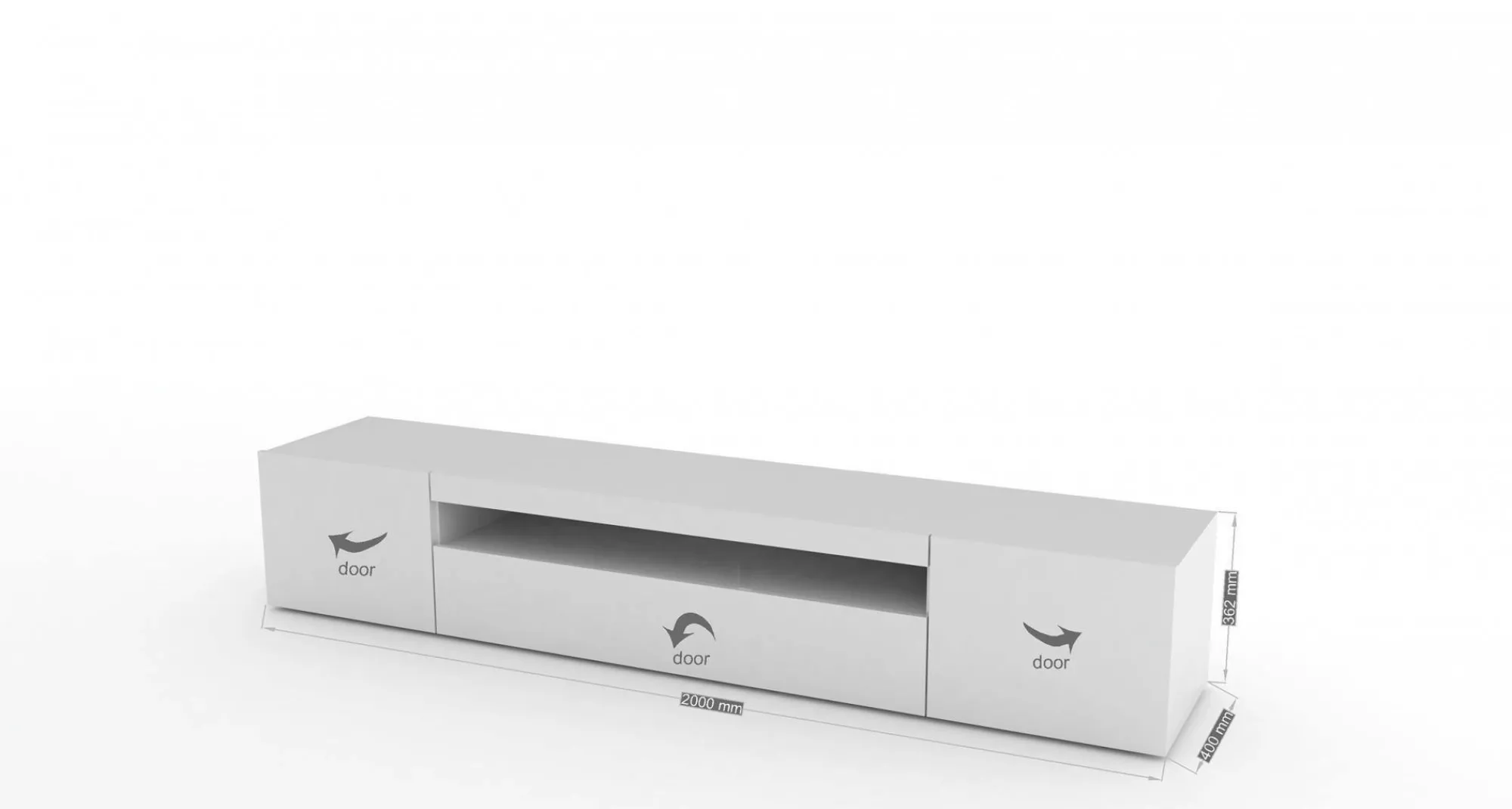Mobile porta TV Dafrim, , con luce LED<Dmora Hot