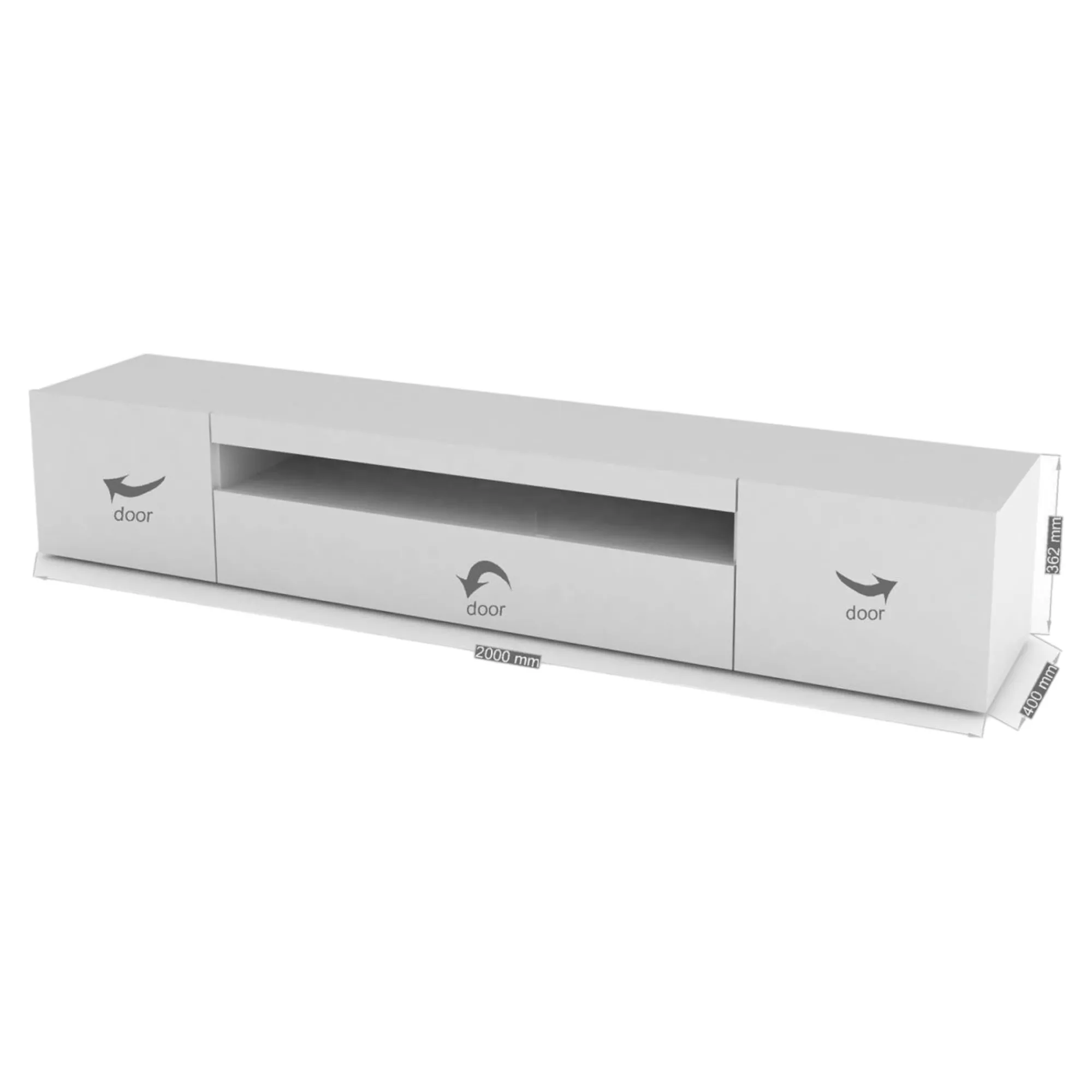 Mobile porta TV Dafrim, cm 200x40h37,<Dmora Cheap