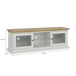 Mobile porta TV Damrey, 149x42 h51 cm, Bianco e Quercia<Dmora Hot
