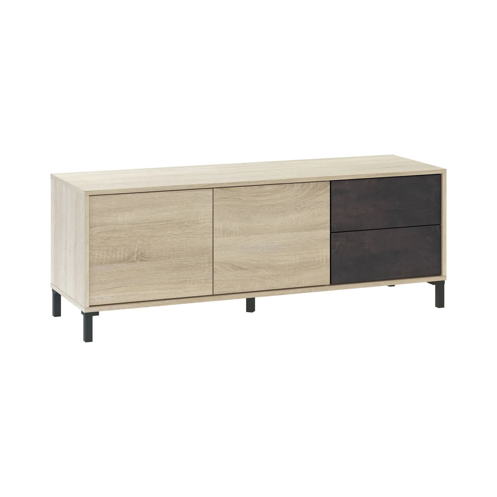 Mobile porta TV Dayha, 130x41h47 cm, Rovere e Antracite<Dmora Best Sale