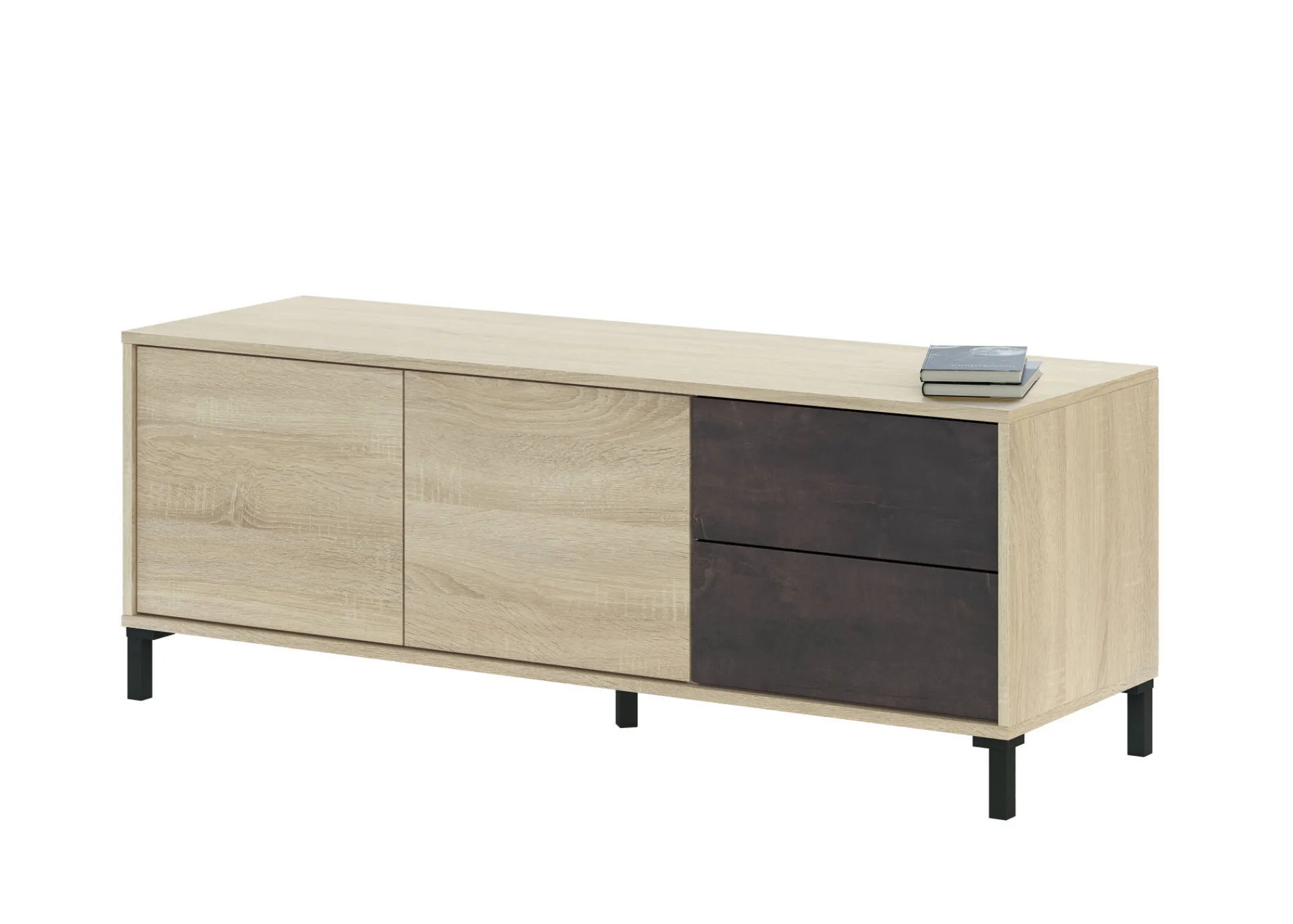 Mobile porta TV Dayha, 130x41h47 cm, Rovere e Antracite<Dmora Best Sale