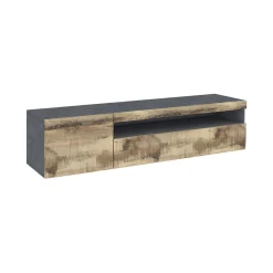 Mobile porta TV Dbele, cm 150x40h37, Ardesia e Acero<Dmora Best Sale