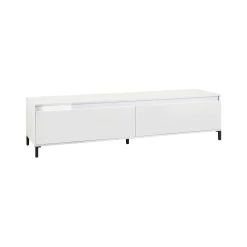 Mobile porta TV Dcarisson, 200x40h50 cm, Bianco lucido e Antracite<Dmora Cheap