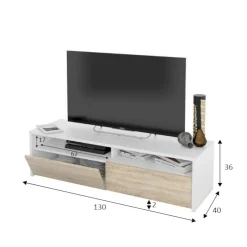 Mobile porta TV Ddacunh, 130x40h36 cm,<Dmora Cheap