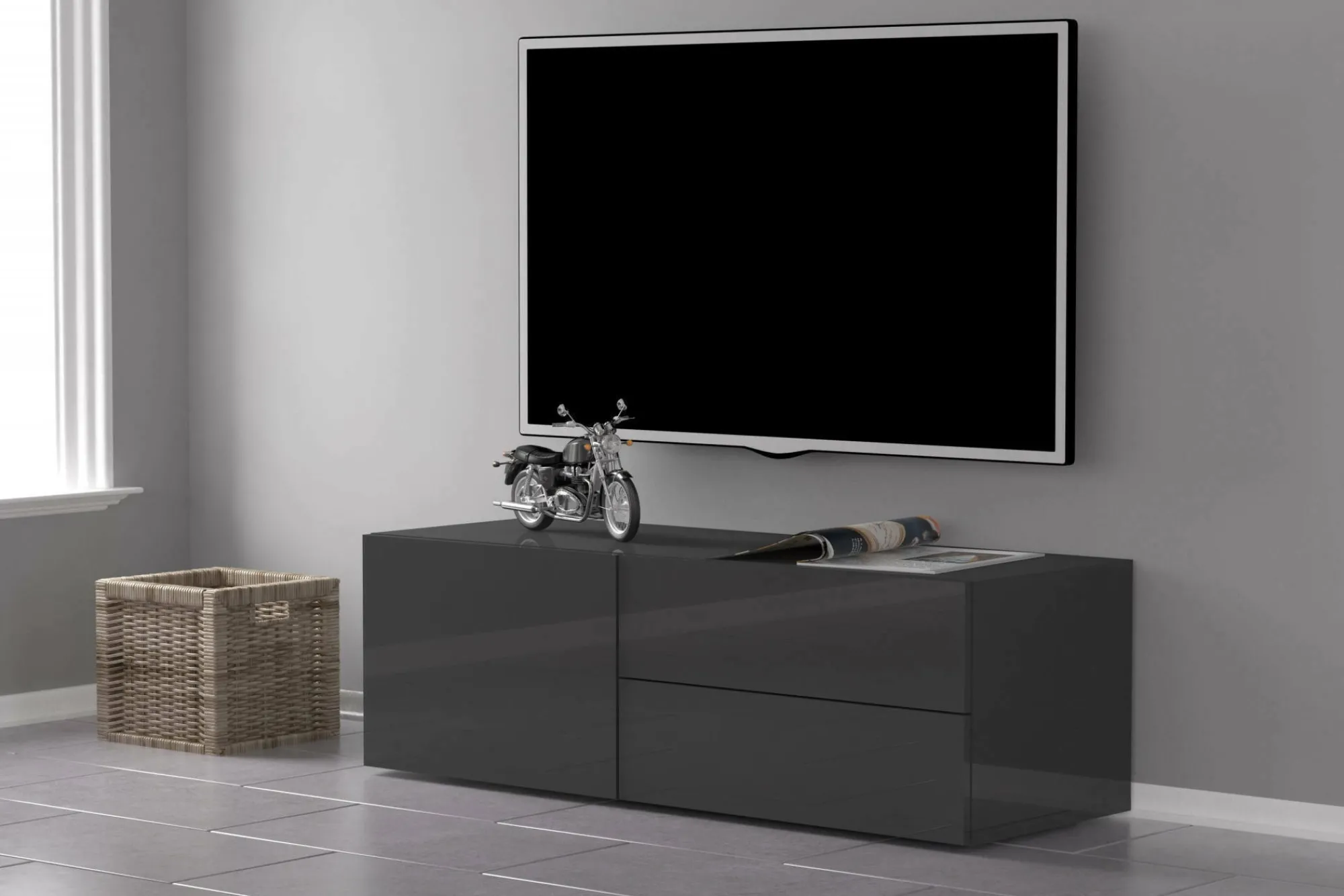 Mobile porta TV Ddevri, cm 110x40h35,<Dmora Store