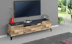 Mobile porta TV Dfigol, cm 160x40h47, Ardesia e Acero<Dmora Sale