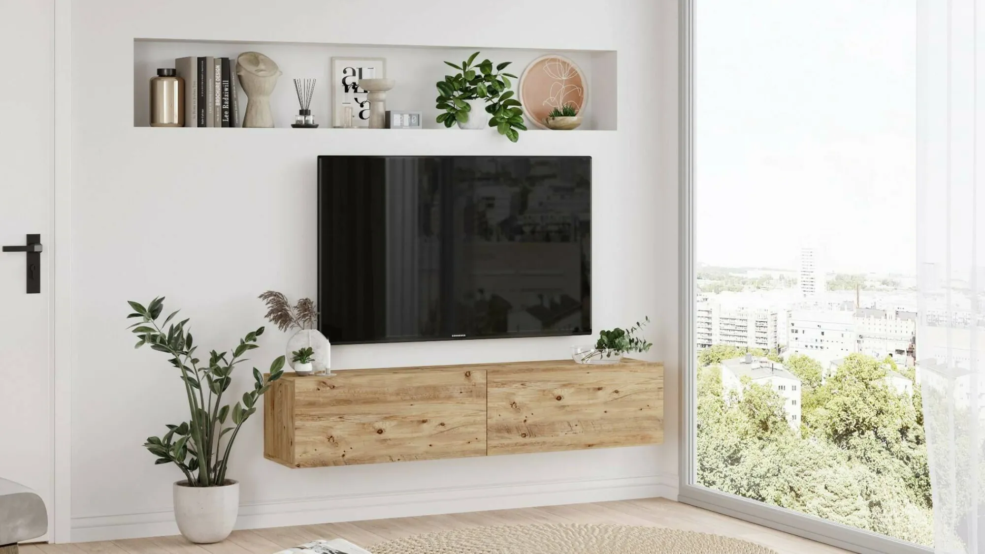 Mobile porta TV Diaspro, 140x32h29 cm,<Dmora Flash Sale