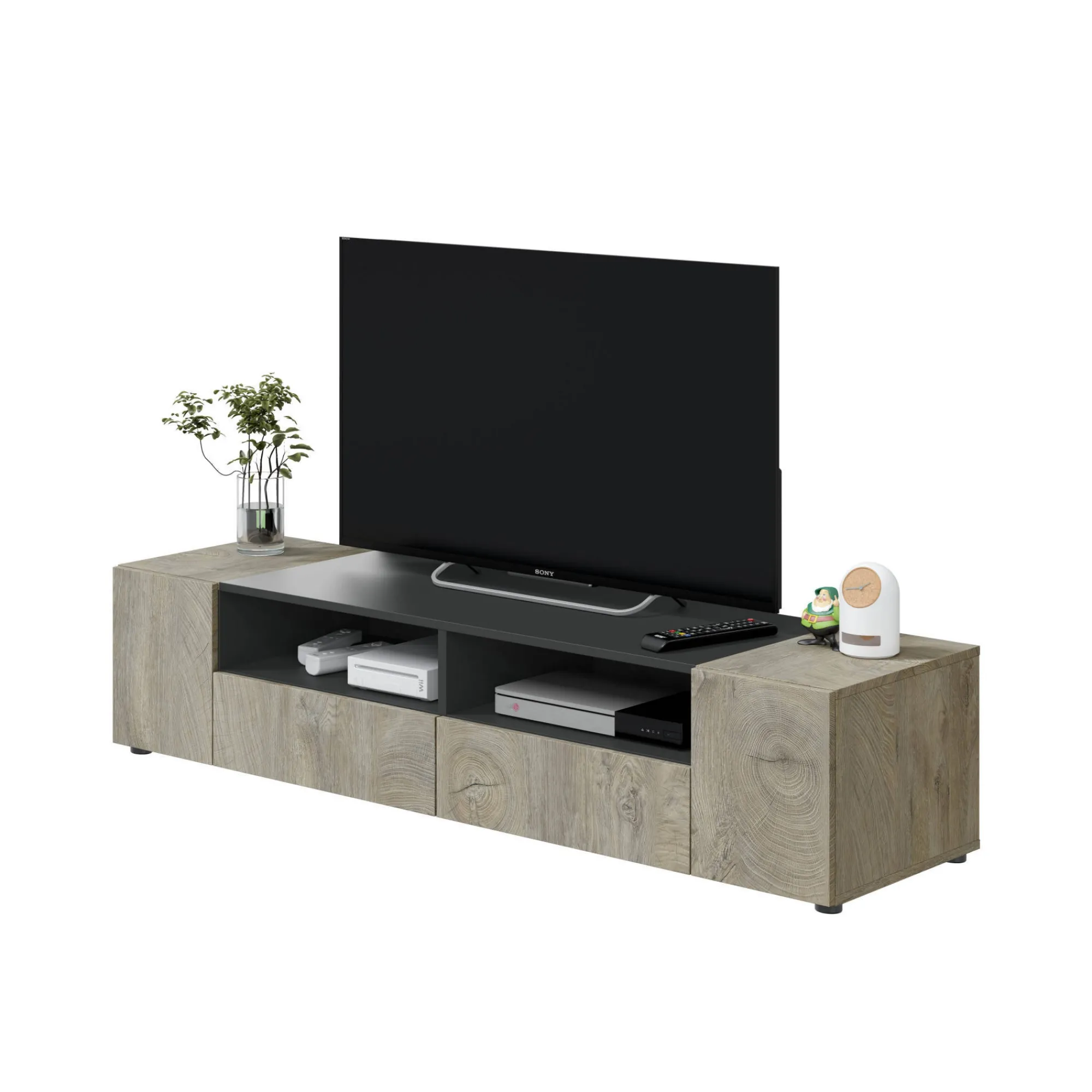 Mobile porta TV Dmolino, 138x42h36 cm,<Dmora New