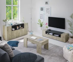 Mobile porta TV Dmolino, 138x42h36 cm,<Dmora New