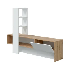 Mobile porta TV Dmurell, 178x43h136 cm, Rovere Nodi e Bianco lucido<Dmora Best Sale