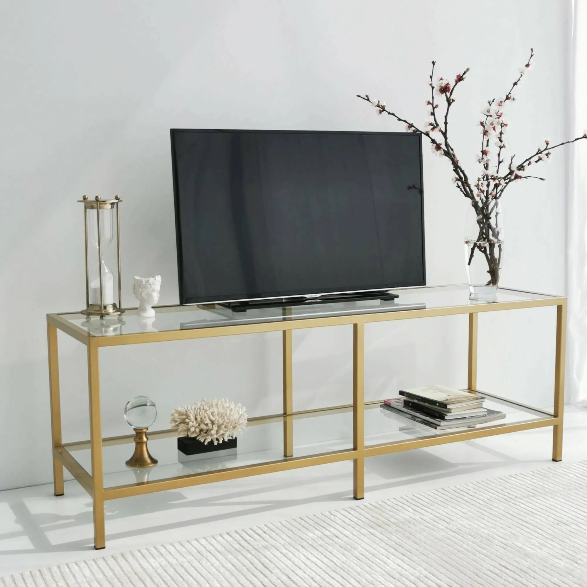 Mobile porta TV Donata, 130x40h45 cm,<Dmora Cheap
