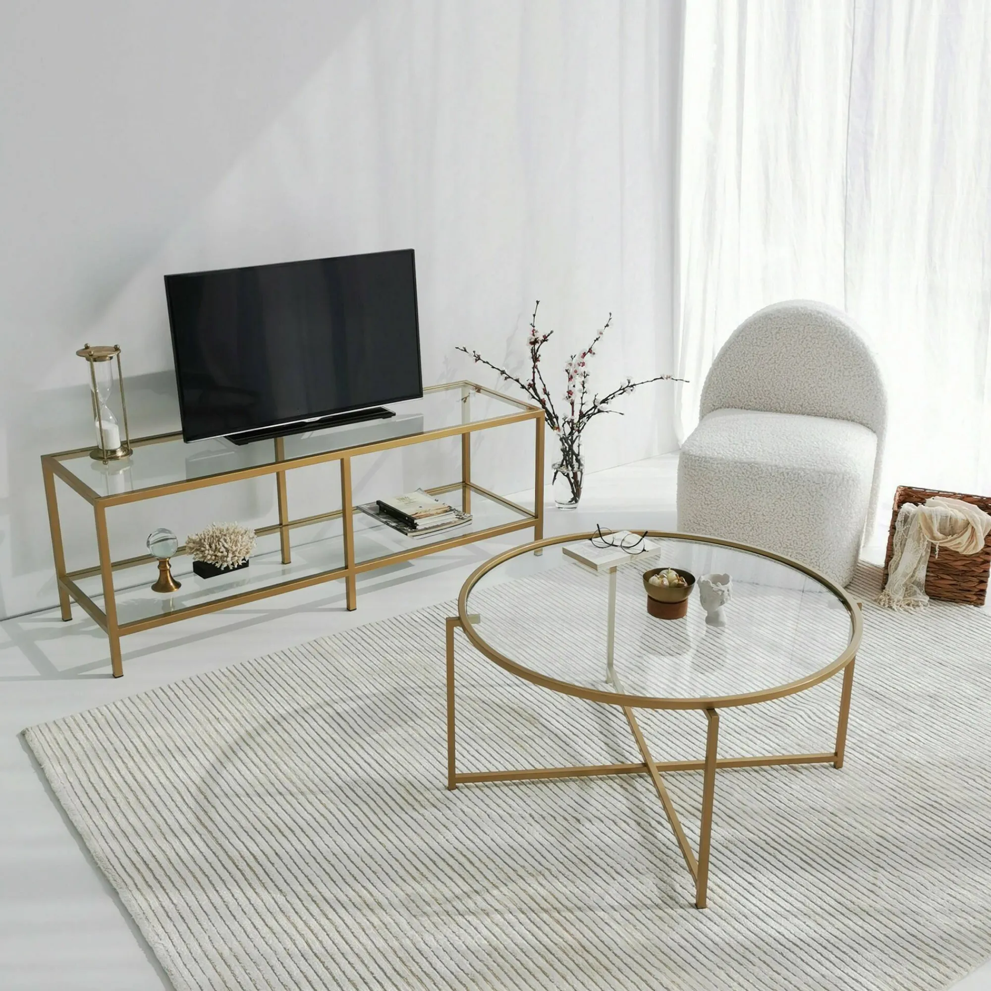 Mobile porta TV Donata, 130x40h45 cm,<Dmora Cheap