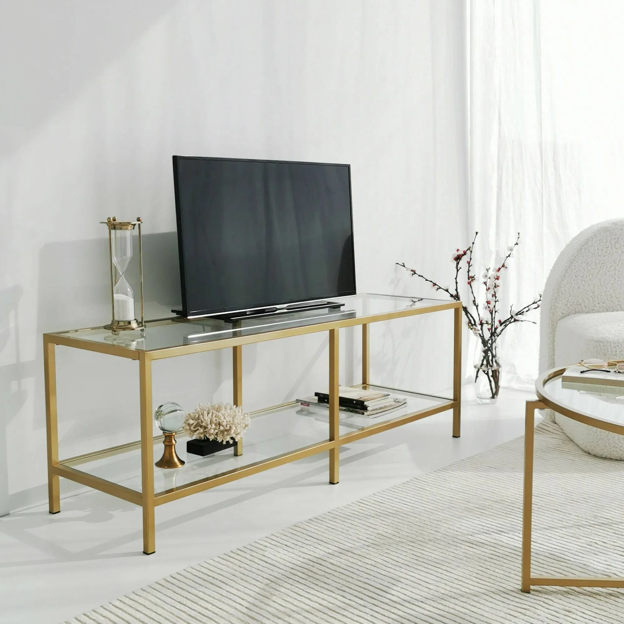 Mobile porta TV Donata, 130x40h45 cm,<Dmora Cheap