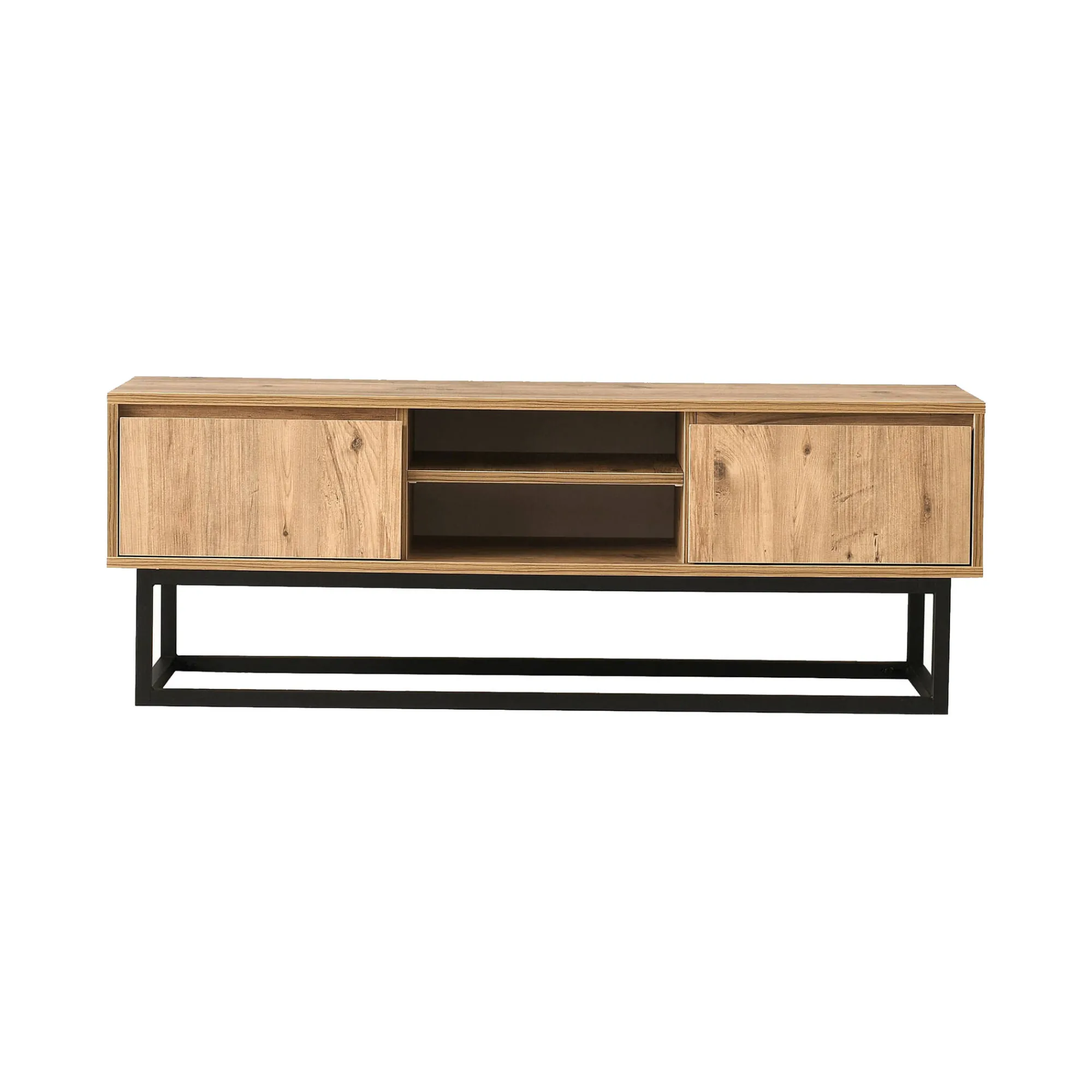 Mobile porta TV Dpirol, Nero e Quercia, 180x40h50 cm<Dmora Flash Sale