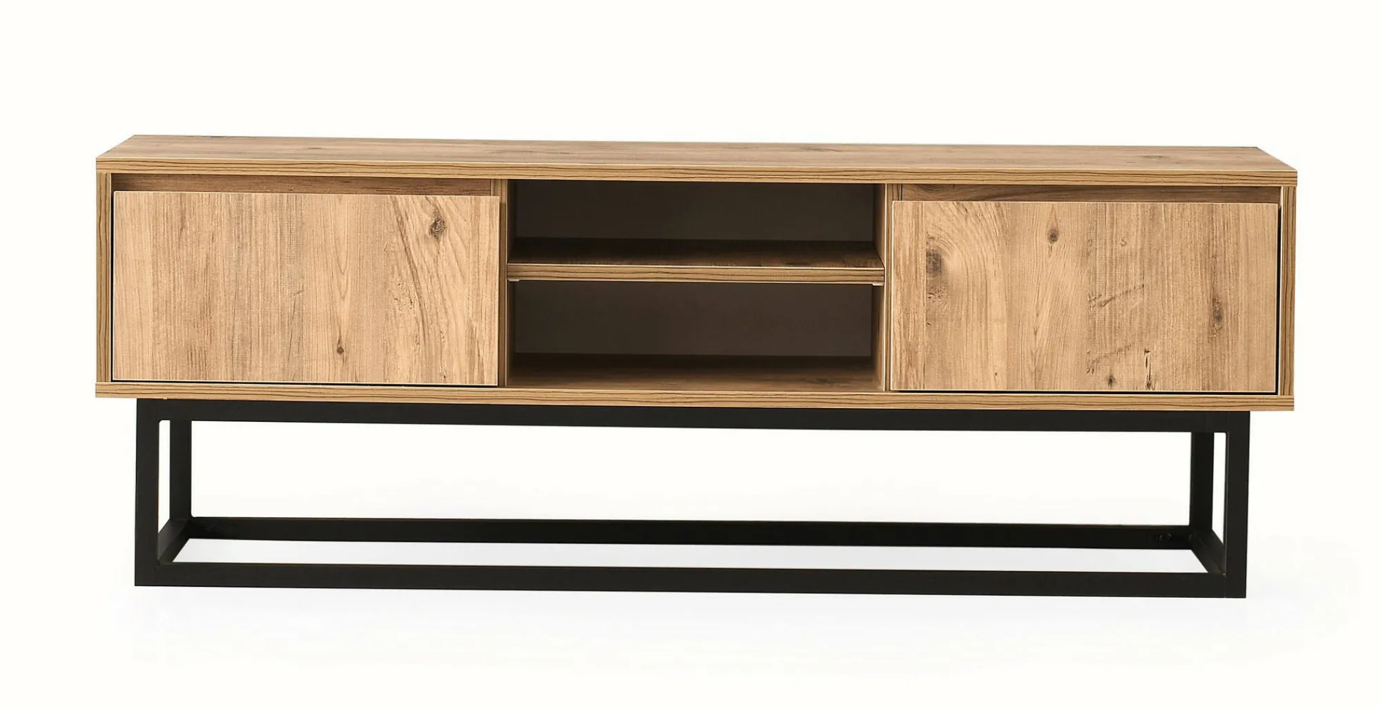 Mobile porta TV Dpirol, Nero e Quercia, 180x40h50 cm<Dmora Flash Sale