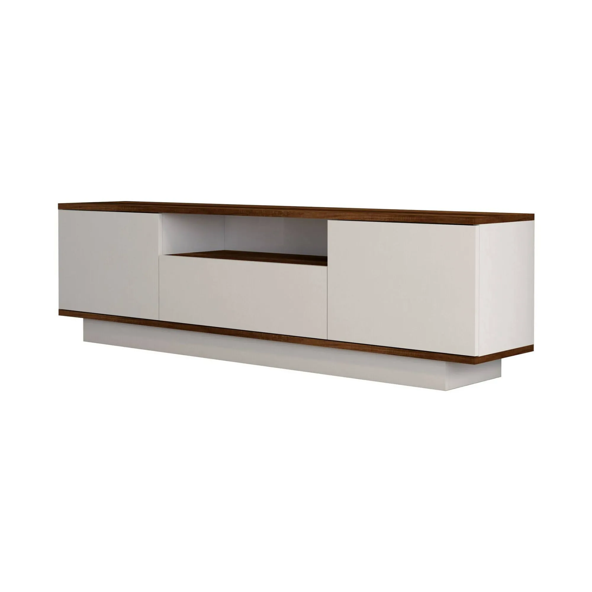 Mobile porta TV Dprat, 160x30h45 cm, Noce e Bianco<Dmora Store