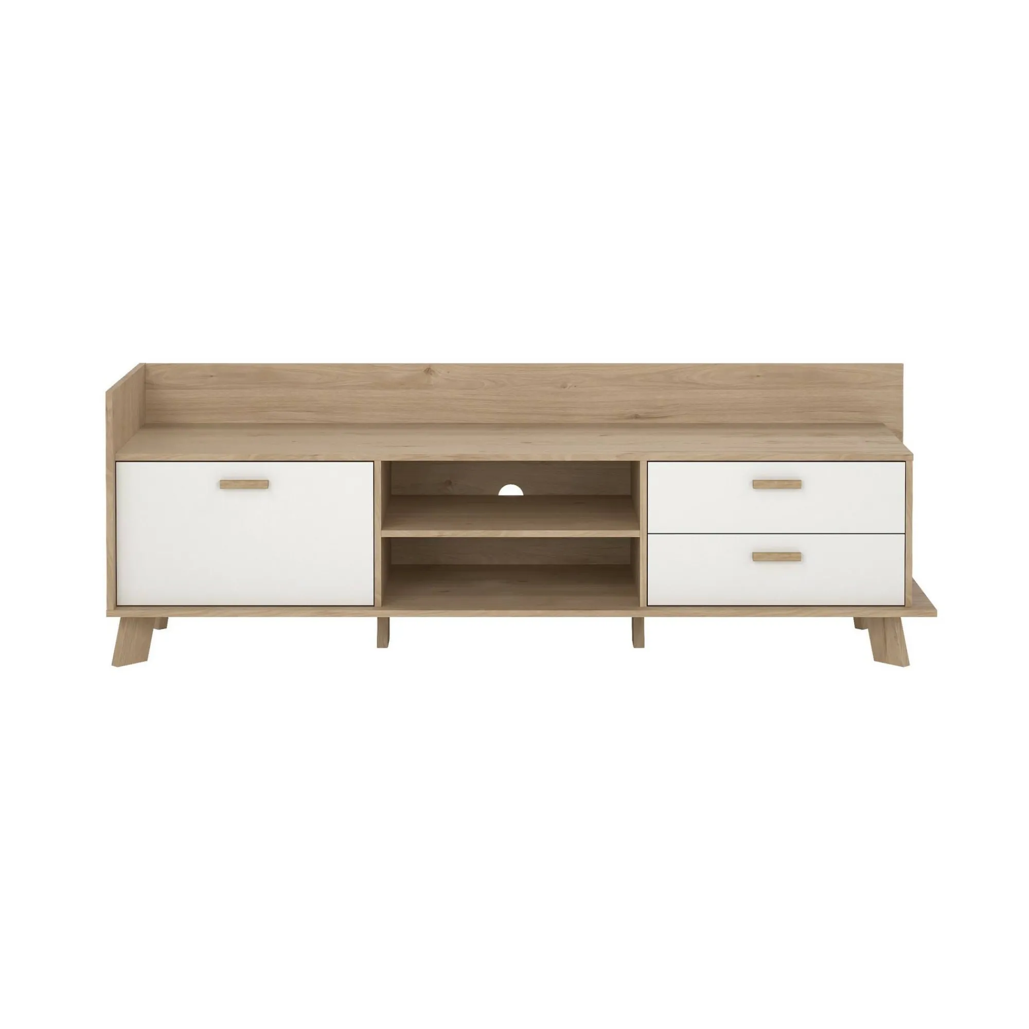 Mobile porta TV Dtestin, 51x182 h62 cm, Rovere e Bianco<Dmora Clearance