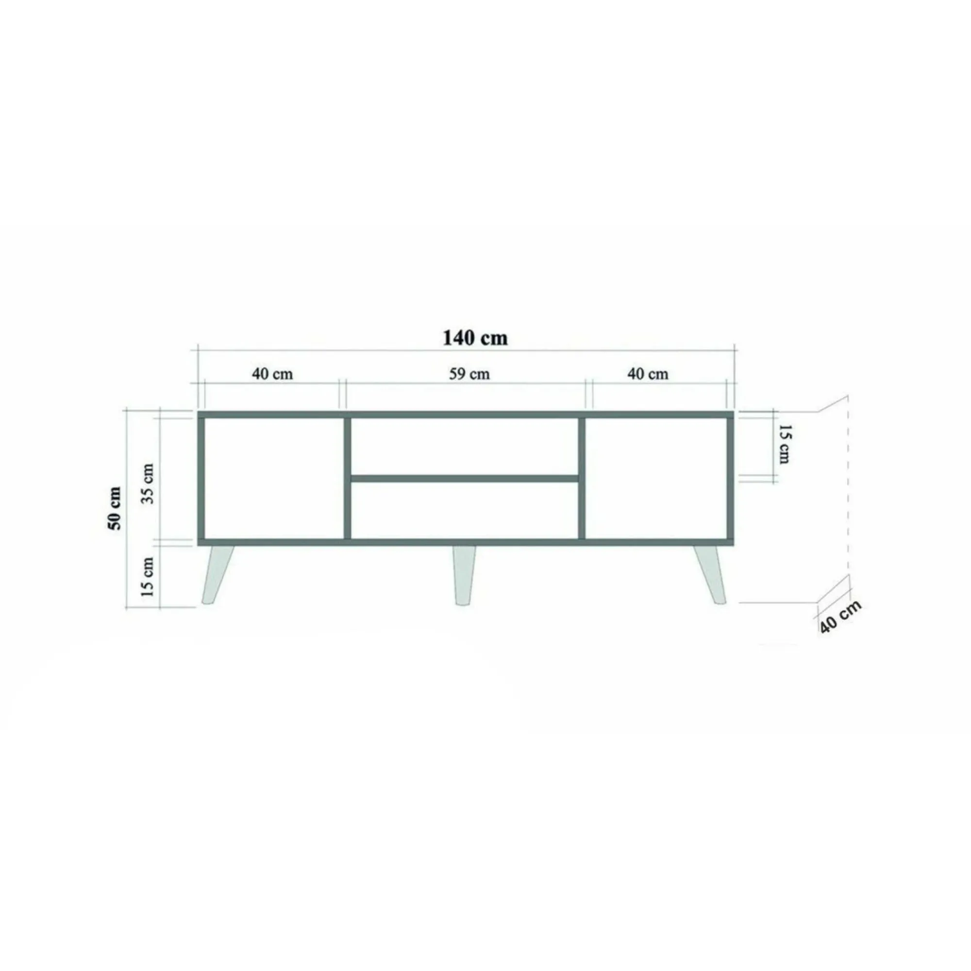 Mobile porta TV Enrica, 140x40h50 cm,<Dmora New