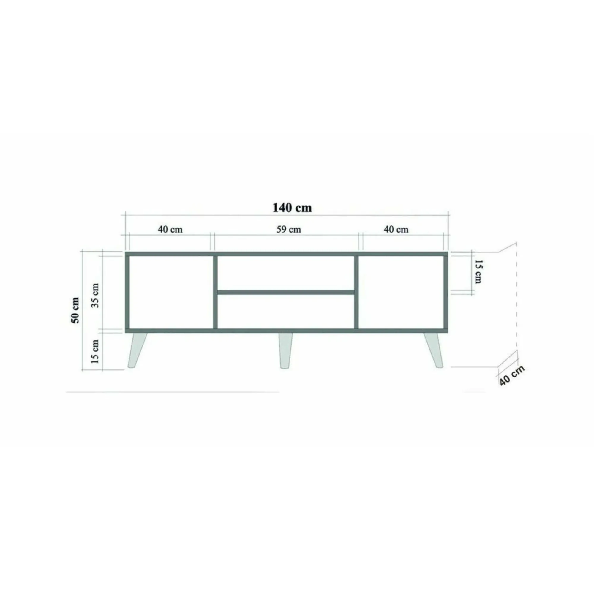 Mobile porta TV Enrica, 140x40h50 cm, Quercia e Multicolore<Dmora Fashion