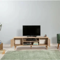 Mobile porta TV Enrica, 140x40h50 cm, Quercia e Multicolore<Dmora Fashion