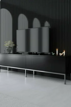 Mobile porta TV Espero, 180x30h47 cm, Nero e Argento<Dmora Clearance