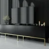 Mobile porta TV Espero, 180x30h47 cm, Nero e Oro<Dmora Store
