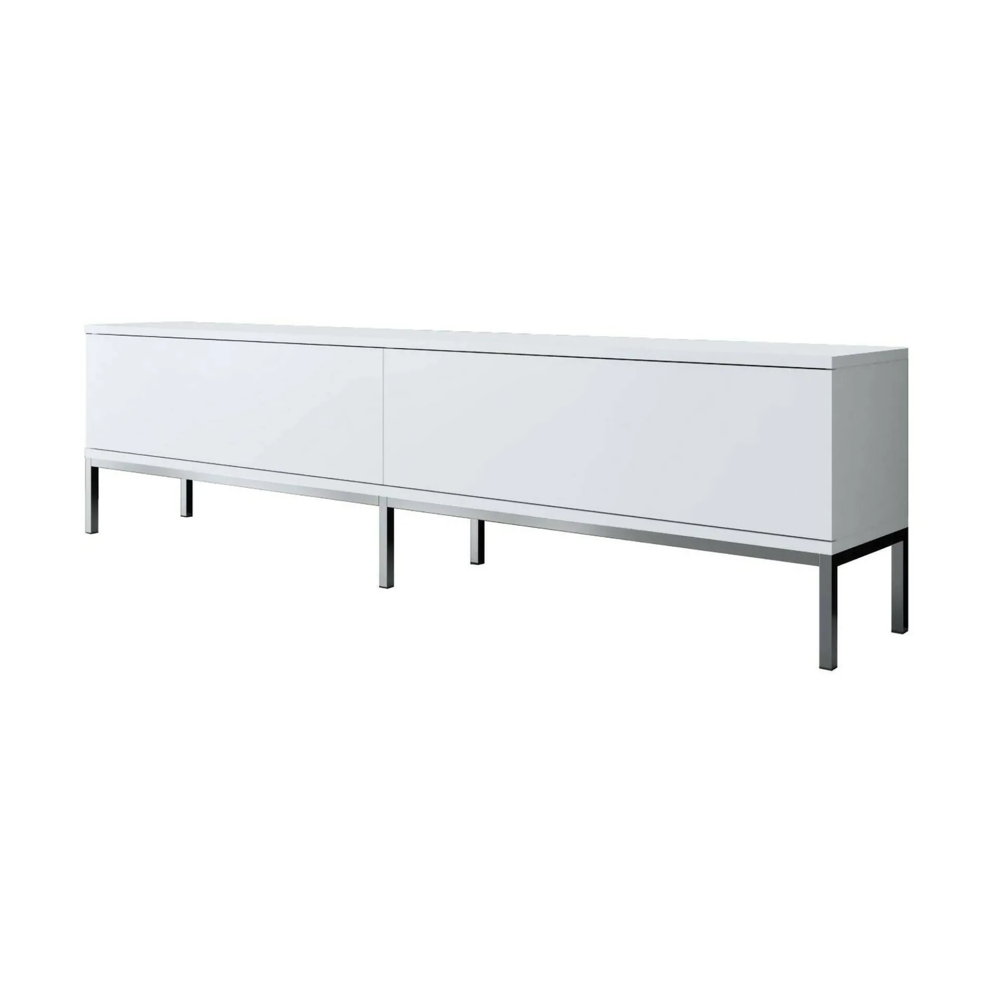 Mobile porta TV Espero, 180x30h47 cm, Bianco e Argento<Dmora Outlet
