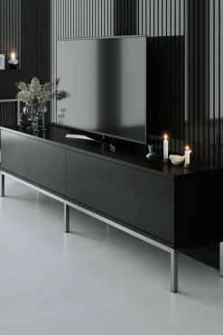 Mobile porta TV Espero, 180x30h47 cm, Nero e Argento<Dmora Clearance