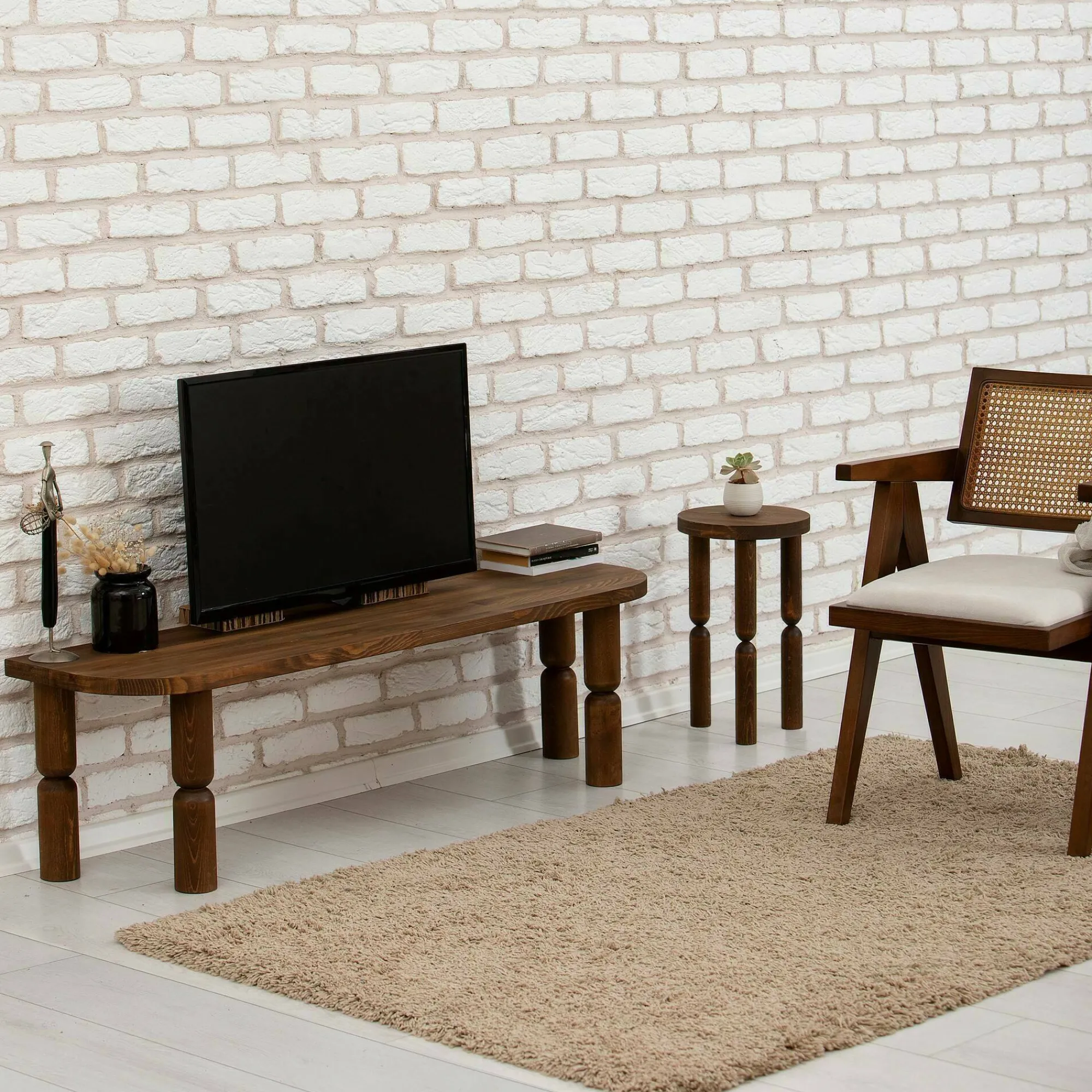 Mobile porta TV Fengshen, 140x35h40 cm,<Dmora Cheap