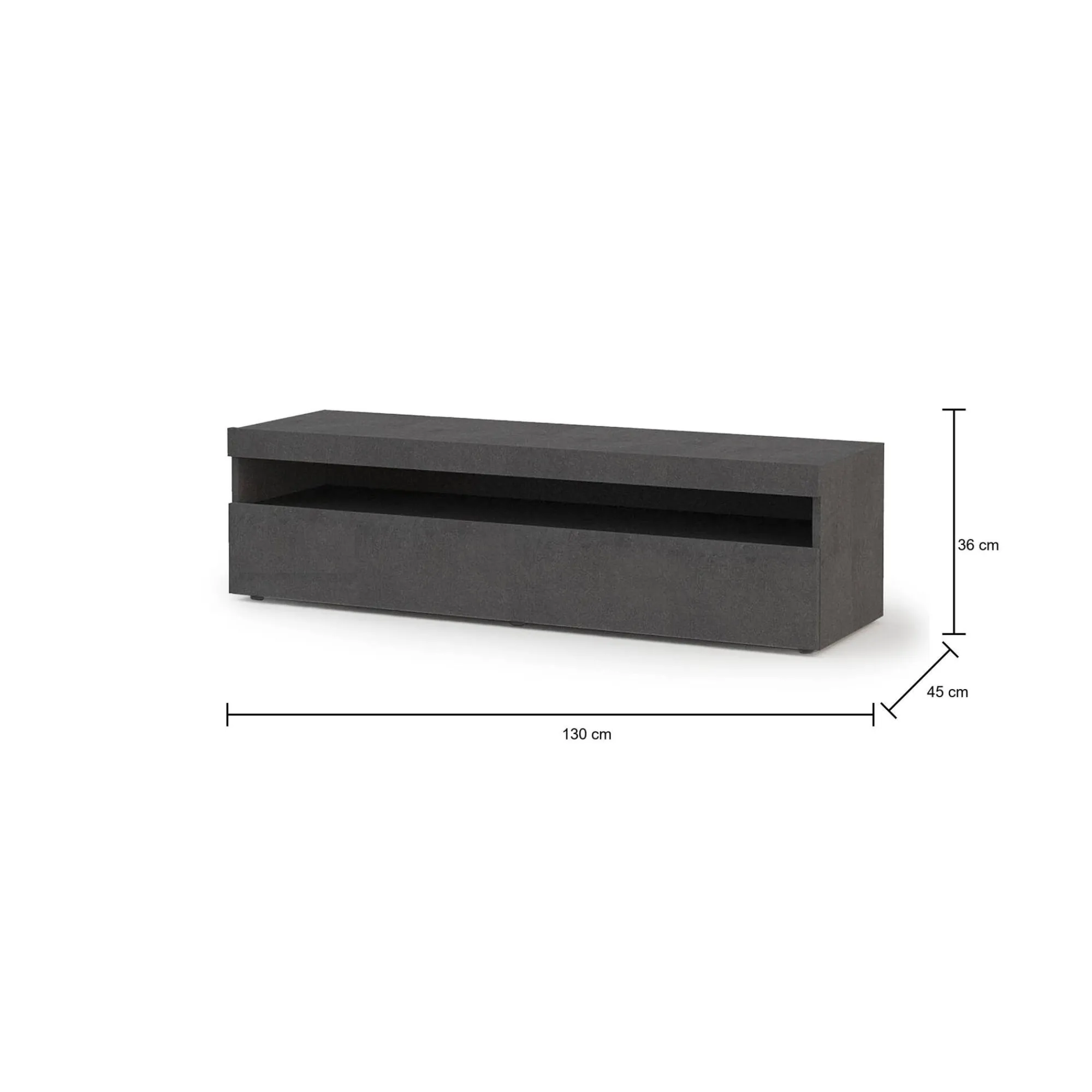 Mobile porta TV Gianna, cm 130x45h36,<Dmora Best Sale
