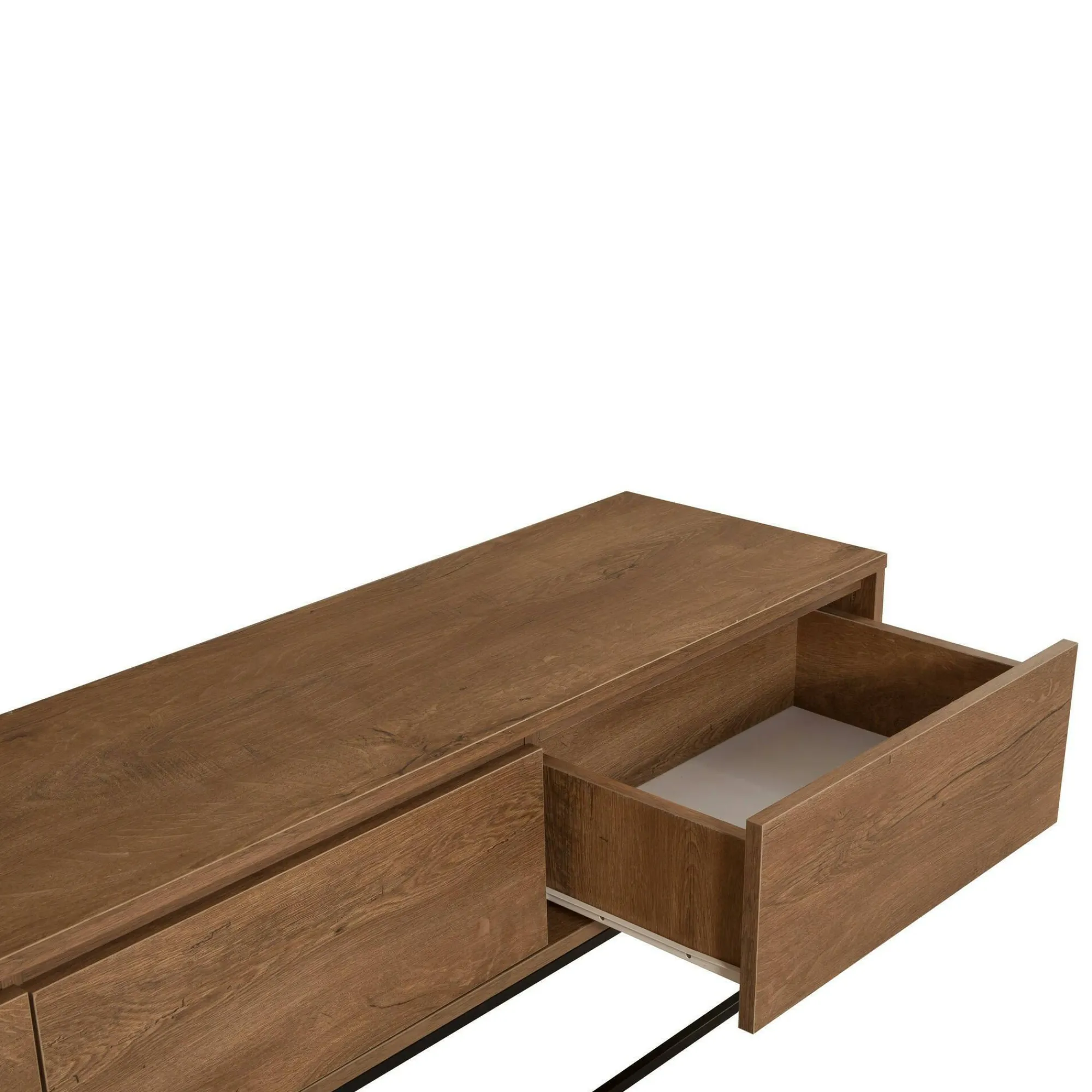 Mobile porta TV Iginia, Noce e Nero, 180x40h50 cm<Dmora Flash Sale