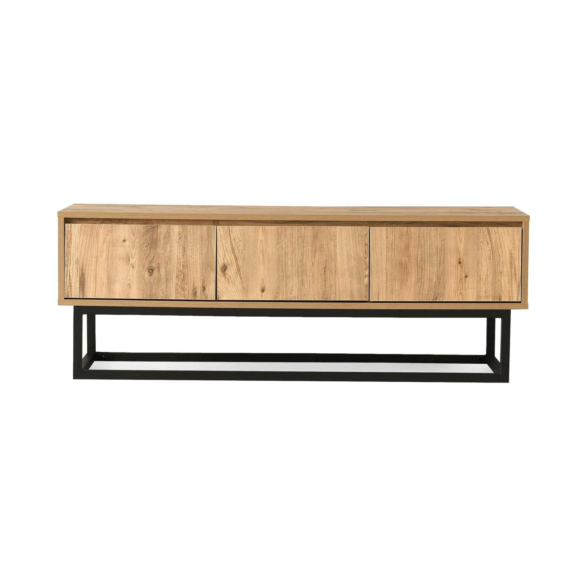Mobile porta TV Ignazia, Quercia e Nero, 140x40h50 cm<Dmora Best