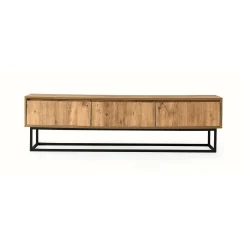 Mobile porta TV Ignazia, Quercia e Nero, 180x40h50 cm<Dmora Cheap