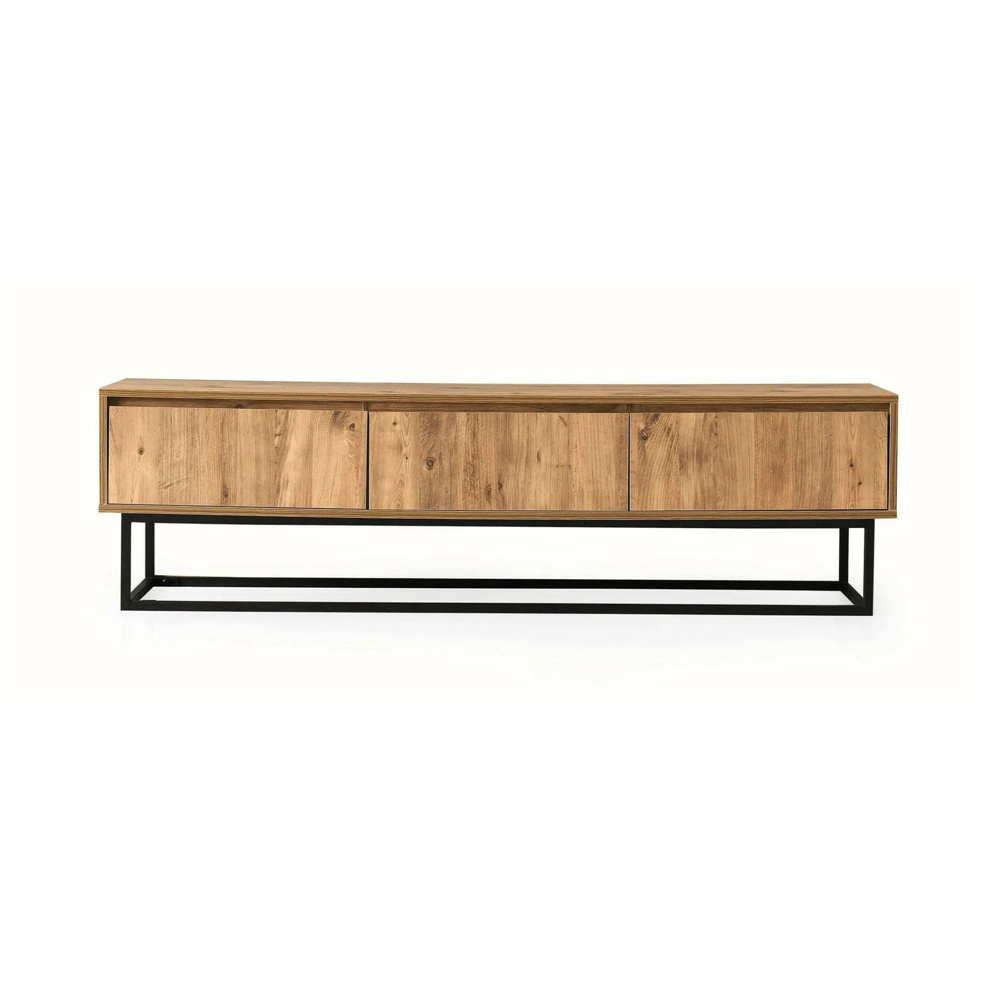 Mobile porta TV Ignazia, Quercia e Nero, 180x40h50 cm<Dmora Cheap