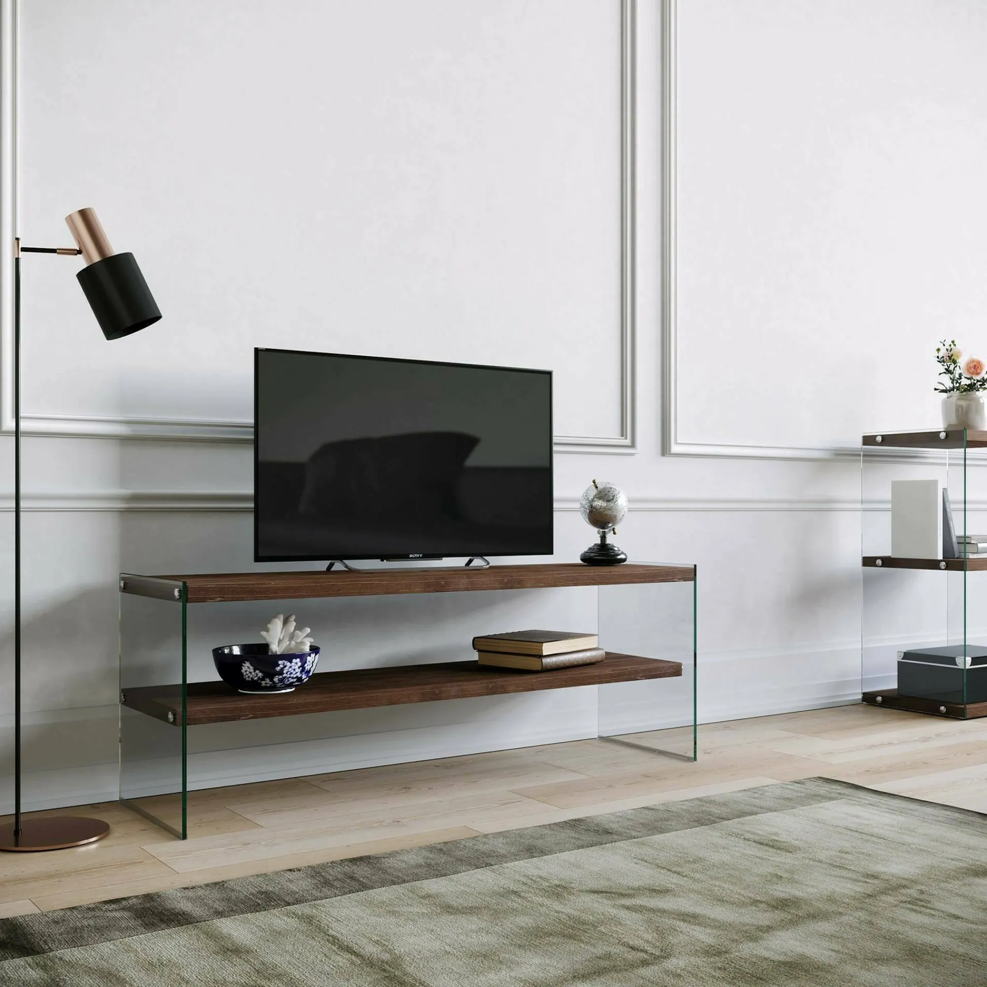Mobile porta TV Italia, 120x35h45 cm,<Dmora New