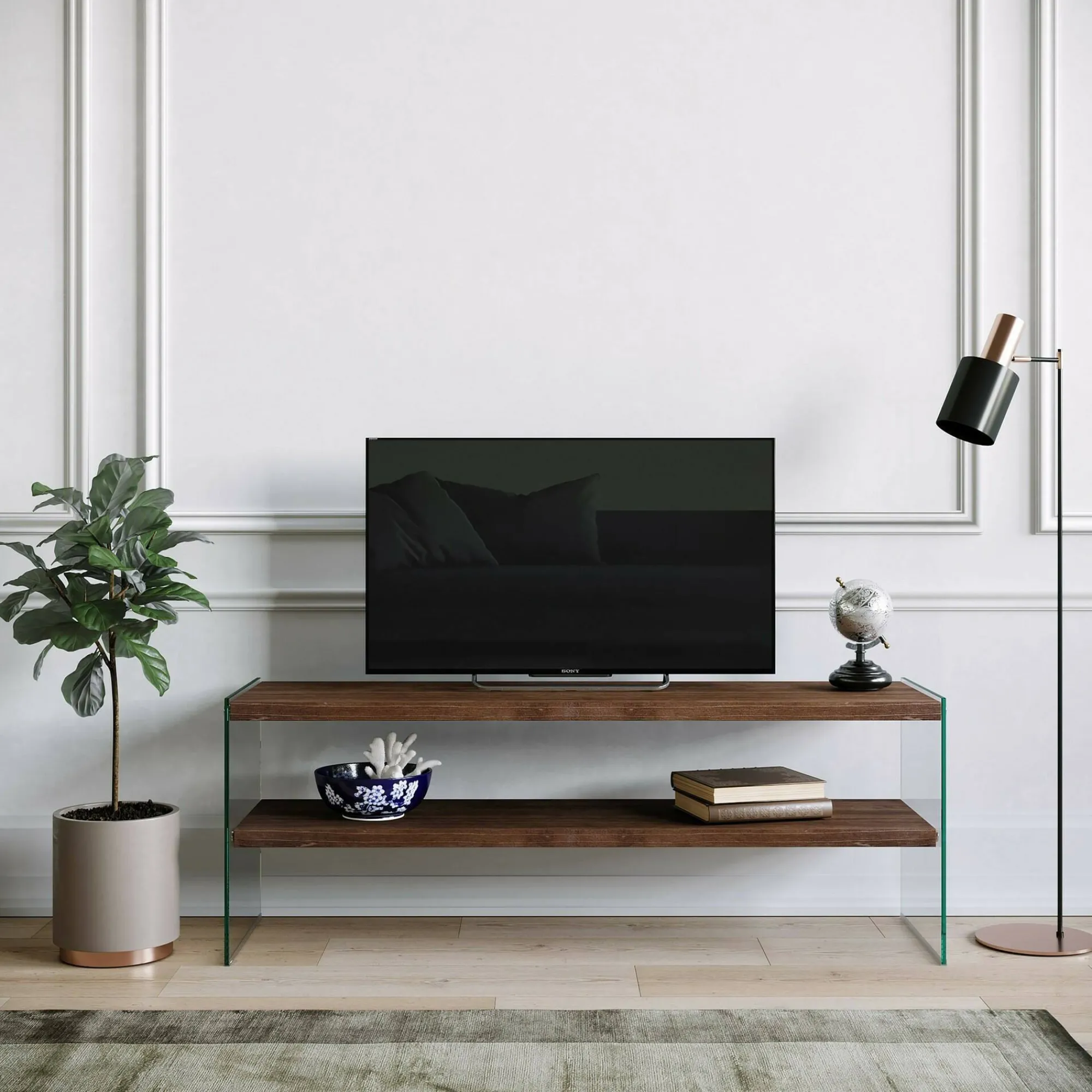 Mobile porta TV Italia, 120x35h45 cm,<Dmora New