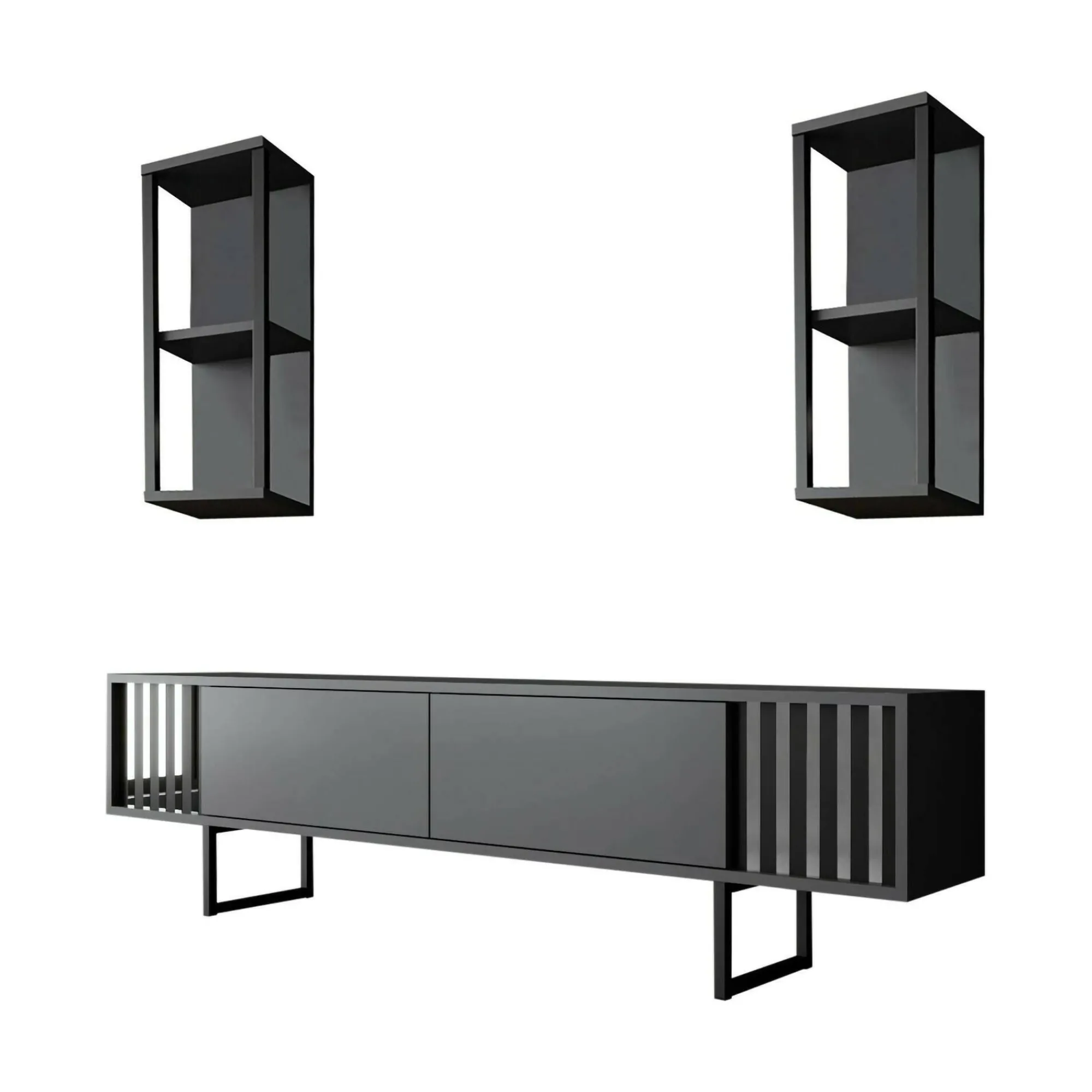Mobile porta TV Iva, 180x30h48 cm, Antracite e Nero<Dmora Sale