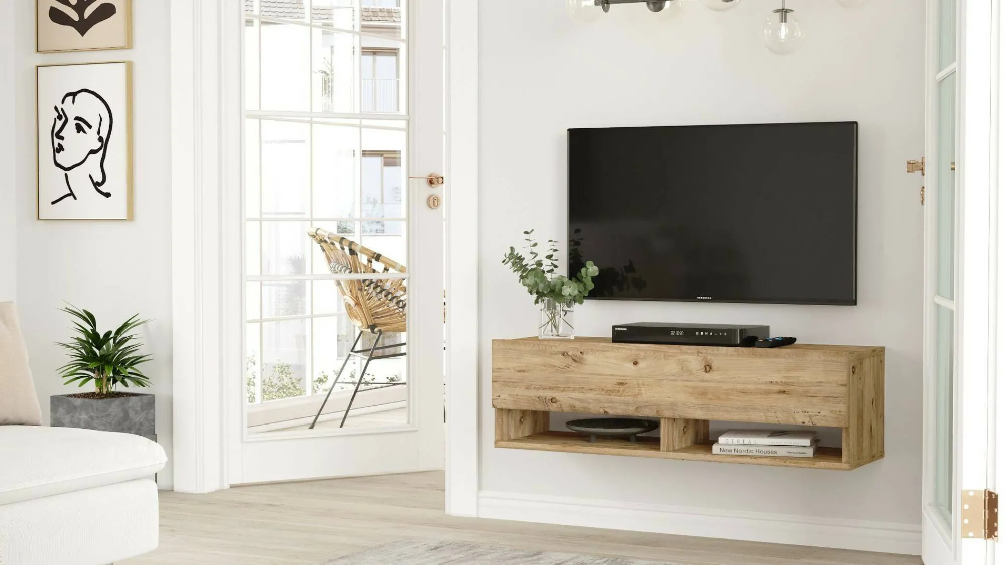 Mobile porta TV Iva, 100x32h29 cm,<Dmora Sale